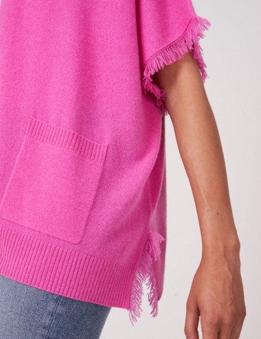 700544 1453 Fringed Poncho Repeat