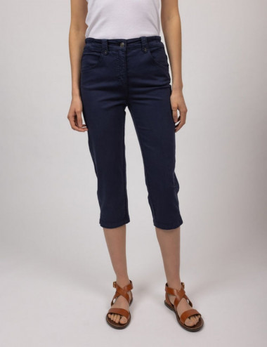Élodie Navy Cropped Trousers