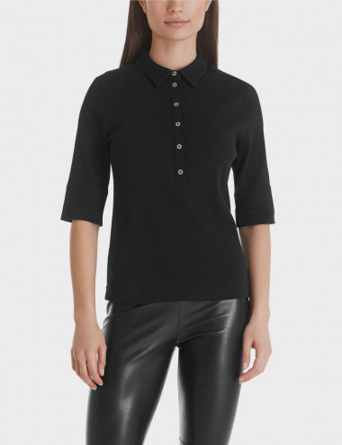 Black Cotton polo shirt -...