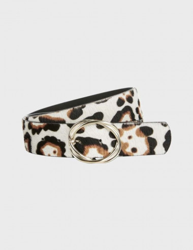 Belt in leopard pattern -...