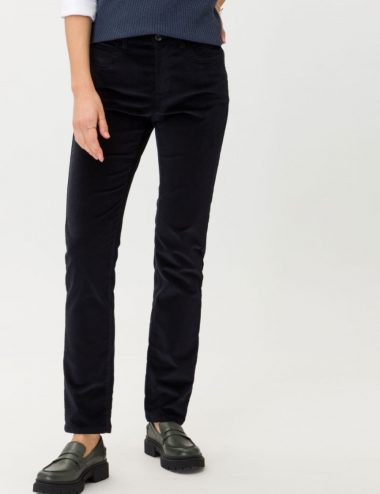 Navy Mary Trousers in fine...