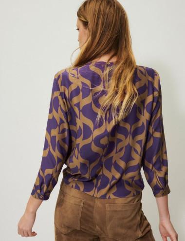 Blouse with graphic print -...