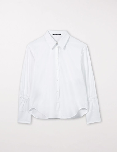 Gabardine stretch blouse -...
