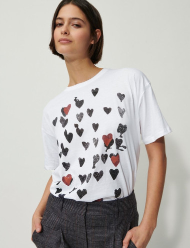Hearts printed t-shirt -...