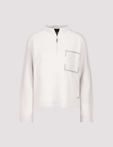 Pullover with zip collar -...