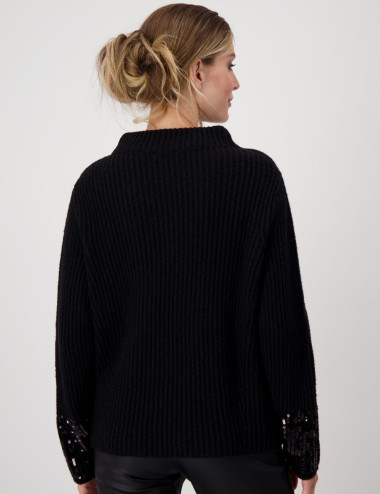 Sequined knitted pullover -...