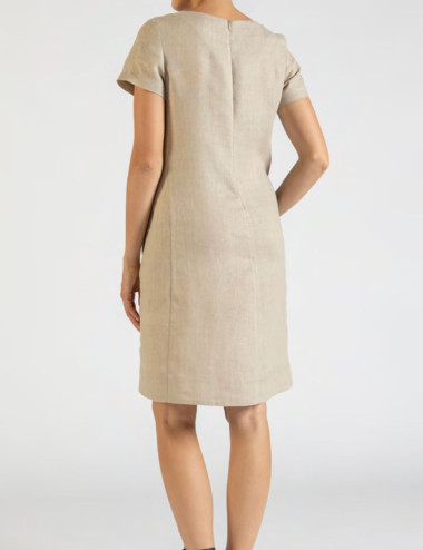 Short-sleeved linen dress