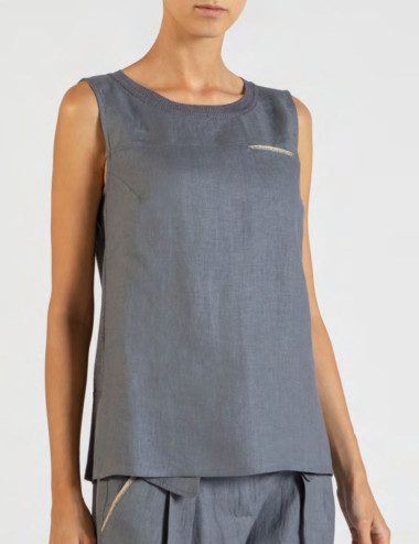 Linen camisole with...