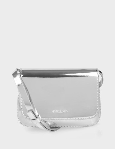 Mini bag in silver metallic...