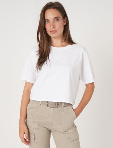 T-Shirt blanc coupe carré
