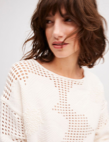 Openwork pullover with...