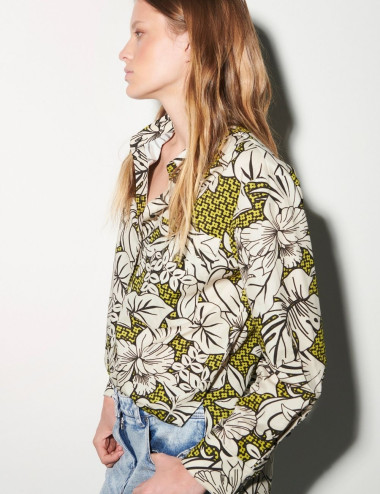 Leaf print blouse