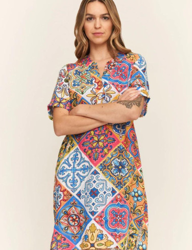 Multicoloured printed dress