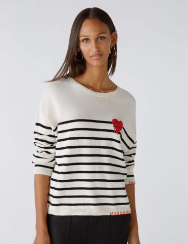 Long-sleeved striped jumper