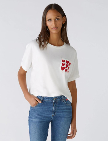 T-Shirt with heart embroidery