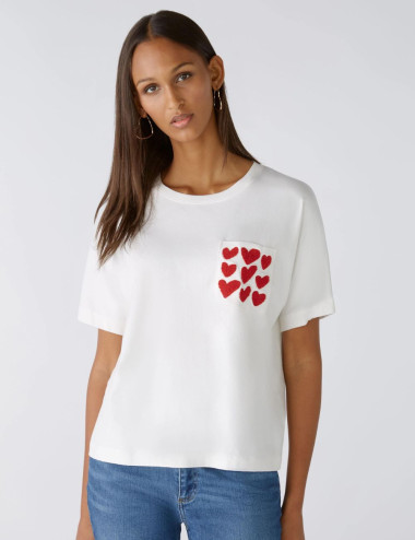 T-Shirt with heart embroidery