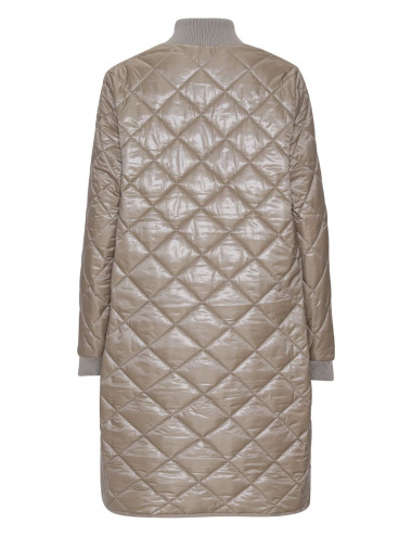 Taupe quilted coat PEARL02