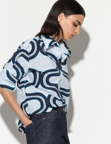 Blouse with wave print