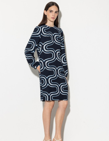 Dress with wave print