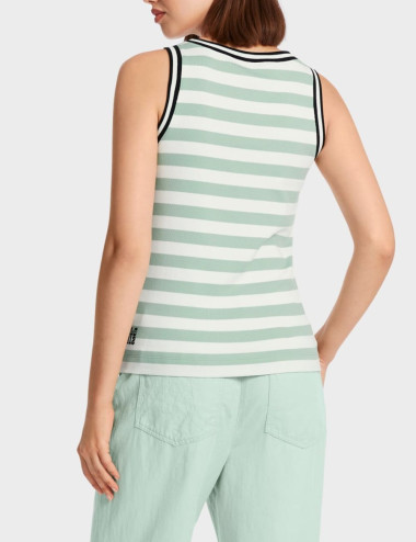 Sleeveless top with stripes...