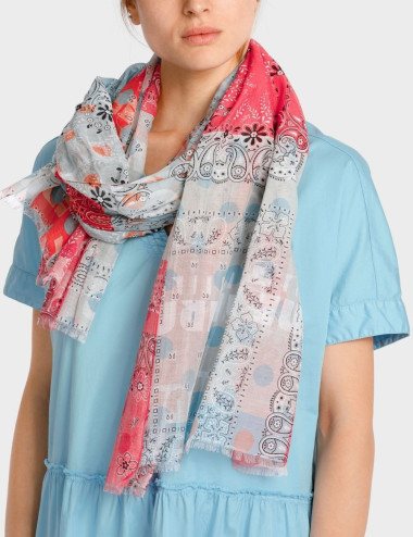 Delicate scarf in a print mix