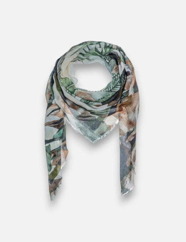 Natural printed scarf