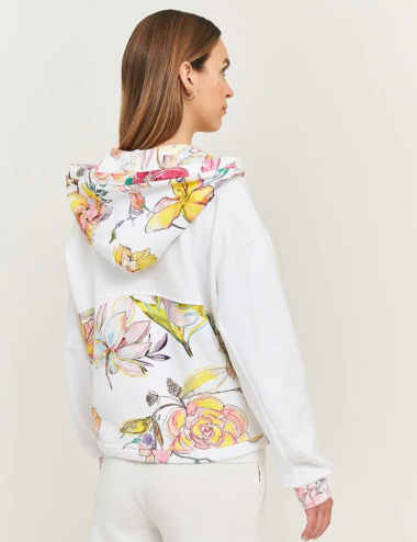 Floral print hooded jacket