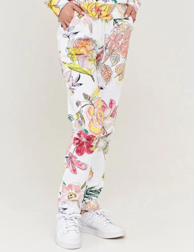 Pantalon imprimé de fleurs