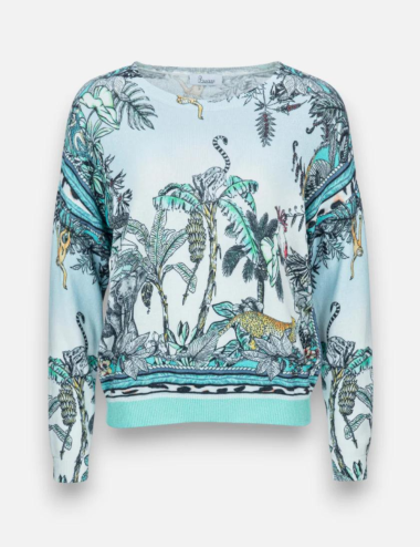 Jungle print jumper pullover