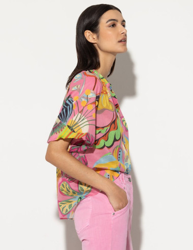 Blouse with caribbean print