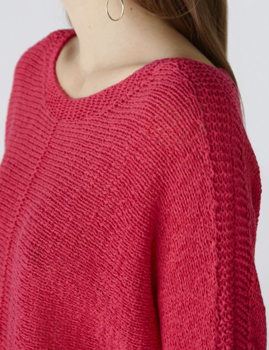 Pink 3/4-sleeve pullover