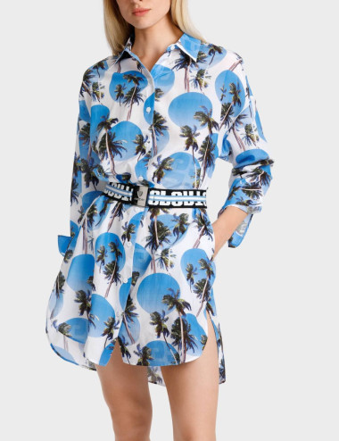 Palm tree print dress