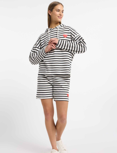 Black and white striped hoodie