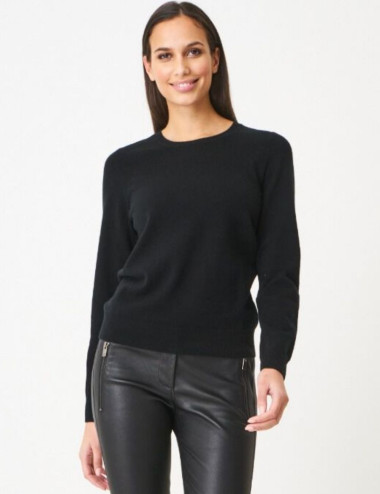 chandail noir cachemire col rond pour femme Repeat