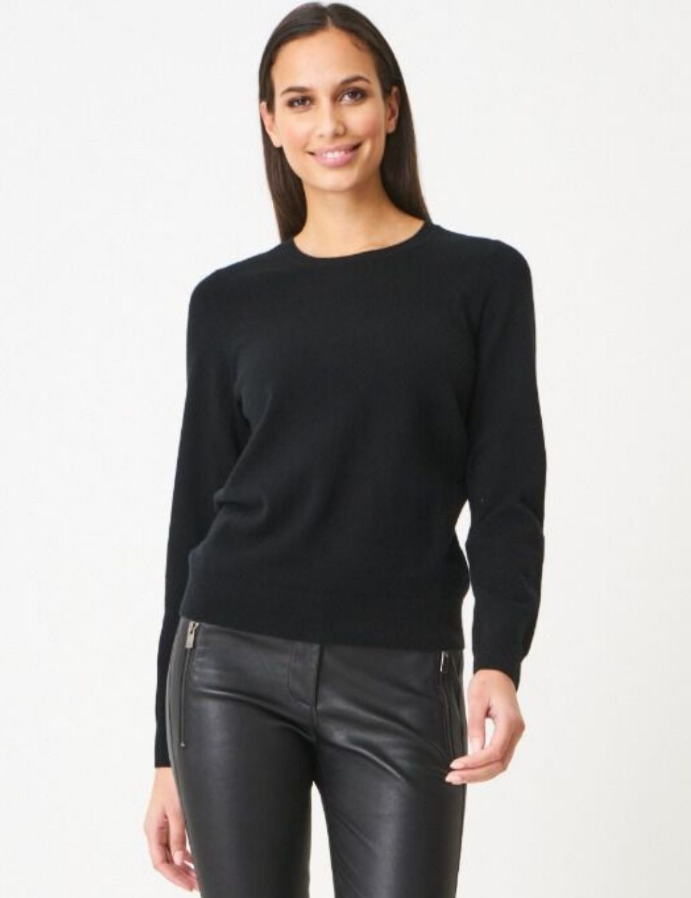 Pull à encolure ronde en cachemire noir Repeat