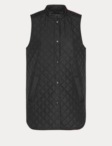 gypsohila セット Scallop Quilt Vest Skirt 黒 Long Black ART25 quilted sleeveless vest - Ilse Jacobsen