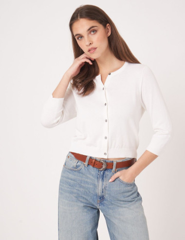 Cardigan court à col rond...