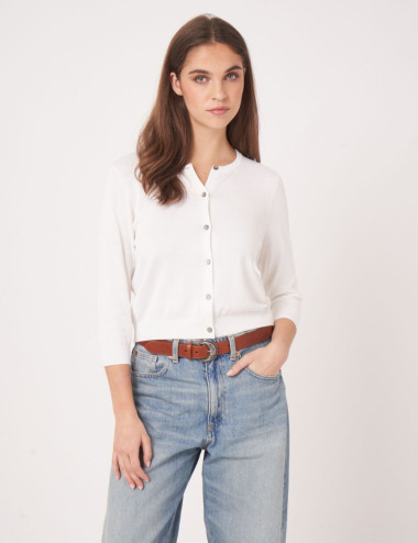 Cardigan court à col rond...