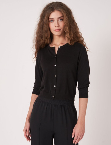 Cardigan court à col rond...