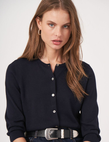 Cardigan court à col rond...