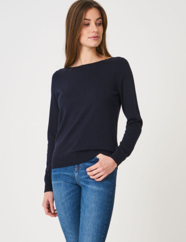 Pull basique marine à...