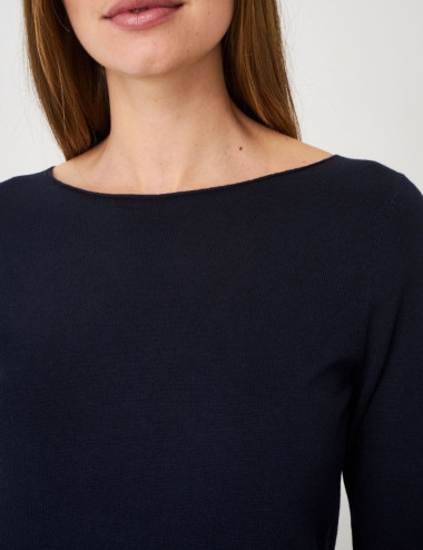 Pull basique marine à...