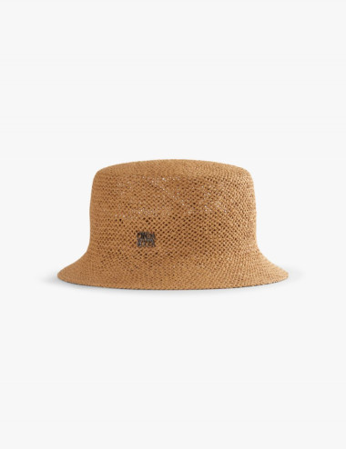Chapeau en paille camel -...