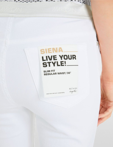 Jeans SIENA blanc à taille...