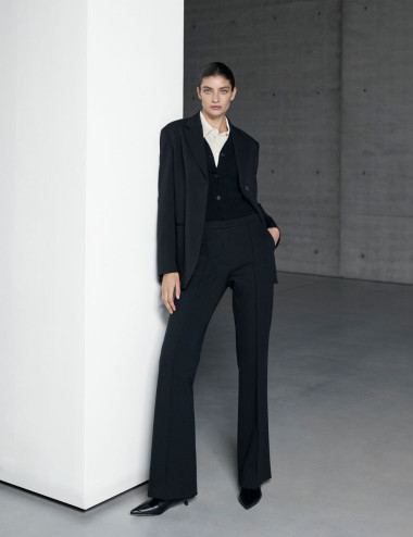 Pantalon Doro évasé noir -...