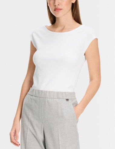 T-shirt basique blanc avec...