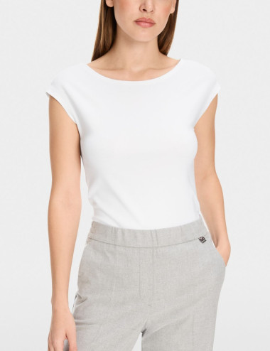 T-shirt basique blanc avec...