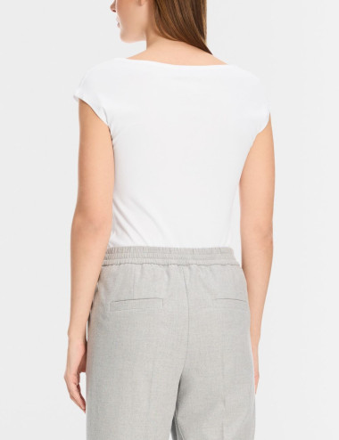 T-shirt basique blanc avec...