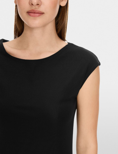 T-shirt basique noir avec...