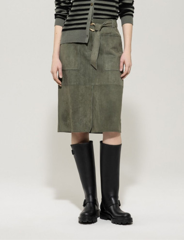 Jupe cargo en daim - Luisa...